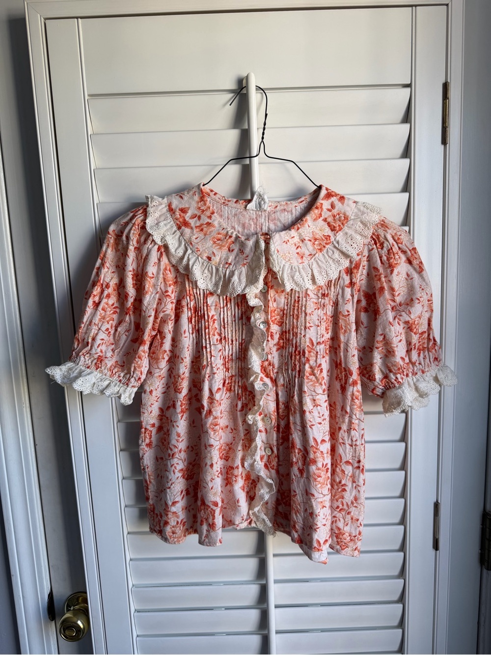 dRA Los Angeles prairie peasant blouse sz Small Peter Pan collar cottagecore